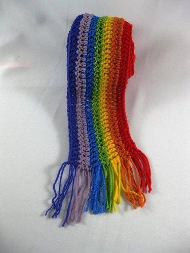 Rainbow Scarf with Fringe