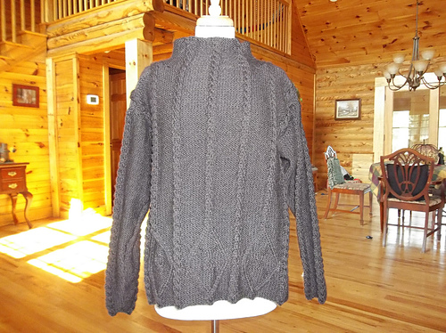 Diamond Cable Mock Turtleneck