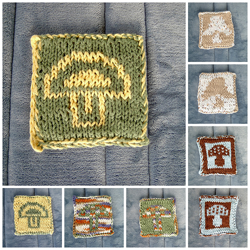 Mushroom-ly, knitted baby book