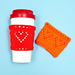 Lacy Hearts Cup Sleeve pattern 