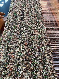 Chenille with more bright mohair included. 