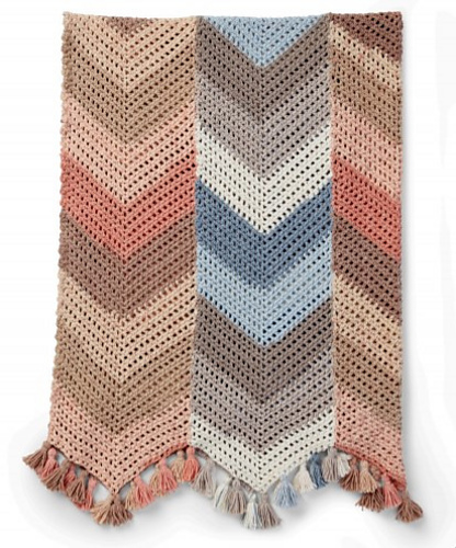 Chevron-striper teppe - Yarnspirations
