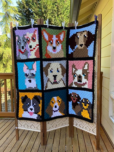 Corner to Corner 16 Dog Blanket pattern 