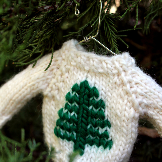 Christmas Tree Mini Sweater Ornament 