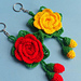 Rose flower keychains pattern 