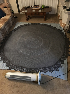 My last-minute blocking method using a fan on the floor. It's pinned to a full-sized bedding blanket and takes up my apartment's whole front room!