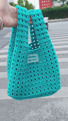 Waffle Grid Mesh Tote Bag