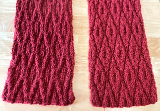 Back of Scarf (on left) and Front of Scarf (on right) Copyright 2025 by Alice Kalush