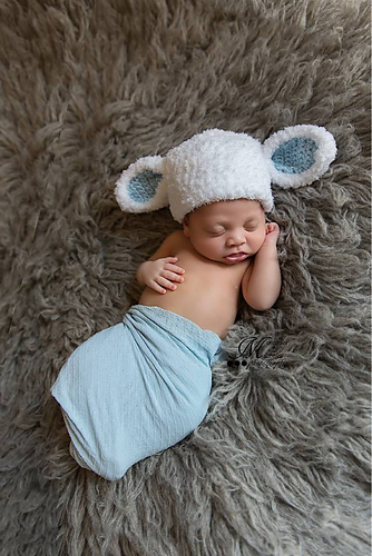 Newborn Lamb Hat with Plush Toy photo 2