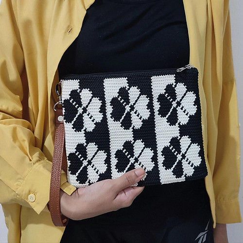 Floral Tapestry Wristlet Pouch