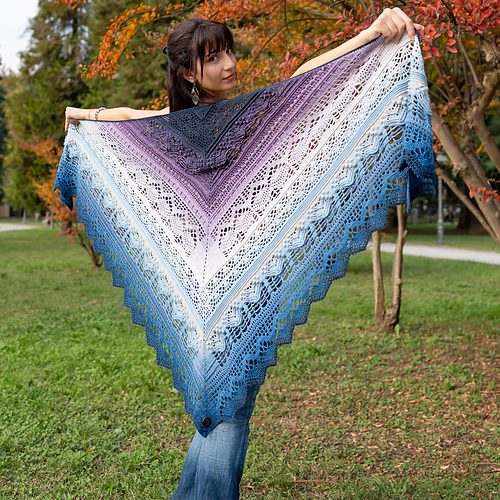 Frozen Iris Shawl
