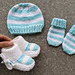 Striped Newborn No-Thumb Mittens pattern 