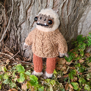 My overalls pattern and dotpebbles sweater pattern (with cables added)