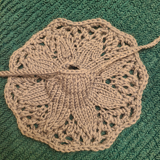Blocking to bring out the lace design