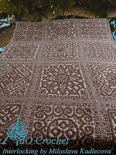 Interlocking Filet Crochet full blanket in one go row to row