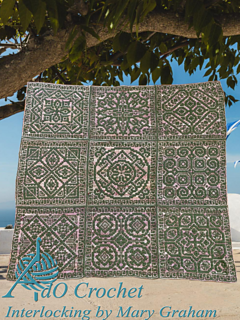 Interlocking Filet Crochet per tile row to row, from the bottom up