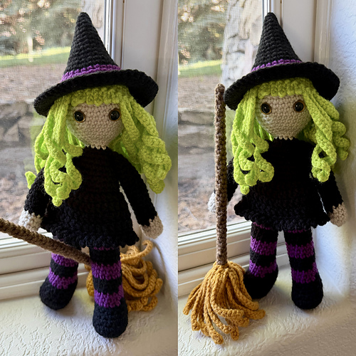 Gina the Witch Doll and Broomstick