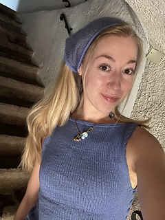 First Blueberry Bandana Sample (mohair + cotton)