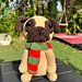 Pug wearing christmas scraft pattern 