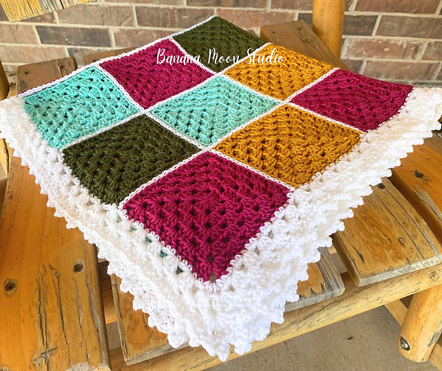 Kingfisher Granny Square Blanket