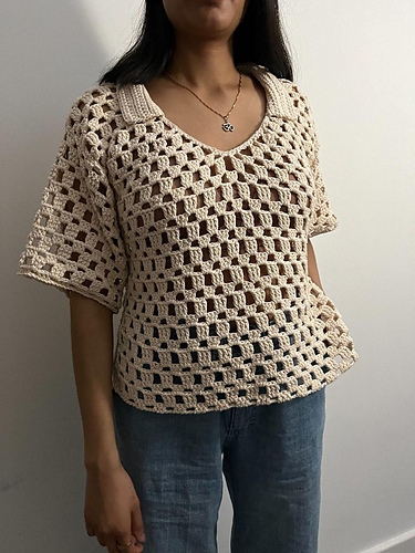 Mesh Collared Top