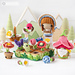 Flower Field (Gnome, Flowers, Bird) pattern
