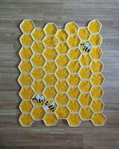 Bee Happy Honeycomb Baby Blanket Lapghan