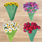 Flower Bouquet Blanket Crochet Pattern - Sunflower, Lily Of The Valley, Daffodil, Rose - Crafting Happiness