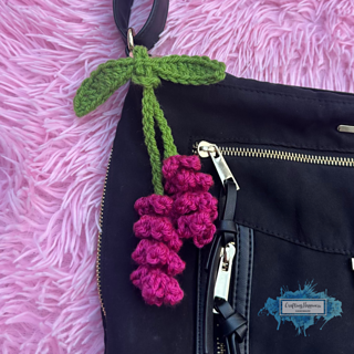 Lavender Flower Bag Charm Crochet Pattern by Crafting Happiness