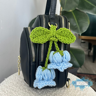 Lily Of The Valley Flower Bag Charm Crochet Pattern by Crafting Happiness