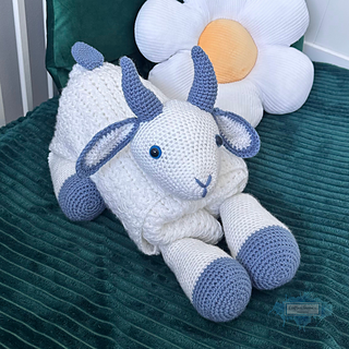 3in1 Farm Goat Baby Blanket Crochet Pattern by Crafting Happiness