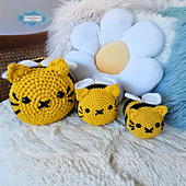 Amigurumi Cat Bee (CEE) Low Sew Easy Crochet Pattern By Crafting Happiness