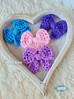 Crochet One Piece Bow Pattern (4 designs) - Crafting Happiness No Sew Pattern