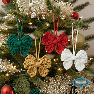 Crochet One Piece Bow Pattern (4 designs) - Crafting Happiness No Sew Pattern