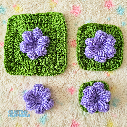 Puff Flower Solid Square