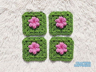 Puff Flower Granny Square Free Crochet Pattern And Tutorial By Crafting Happiness