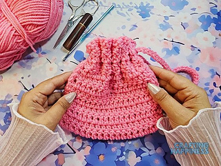 Drawstring Makeup Pouch Free Crochet Pattern And Tutorial By Crafting Happiness