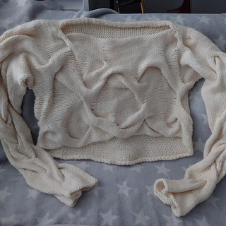 Size L. Used 400 grams of Drops Nepal