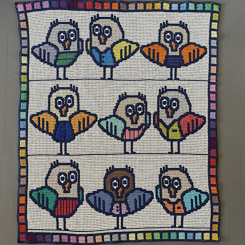 Astrid's Birds on a wire blanket