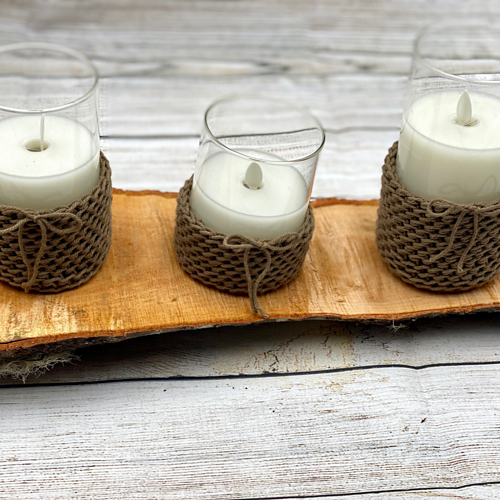 Ravelry Farmhouse Candle Cozy pattern by Ashley Edmonds