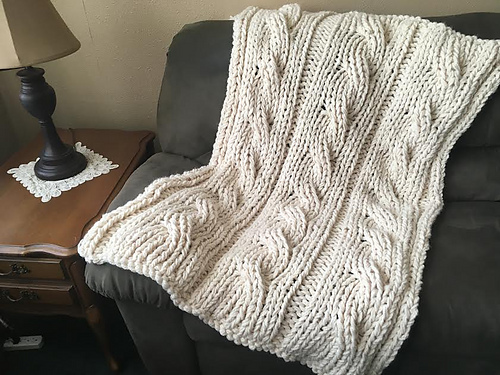 Chunky Kabelstrikket plaid - Attic 166