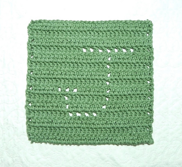 Crochet Letter "J" Square Dishcloth