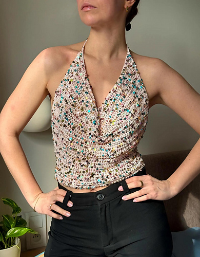 Sequin Tie Top