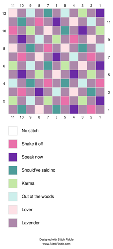 I used stitch fiddle to come up with this configuration