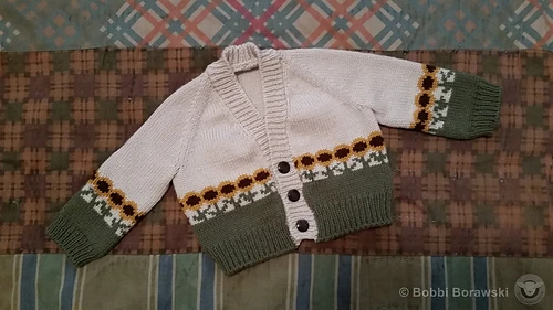 Preemie Sunflower Cardigan - Front