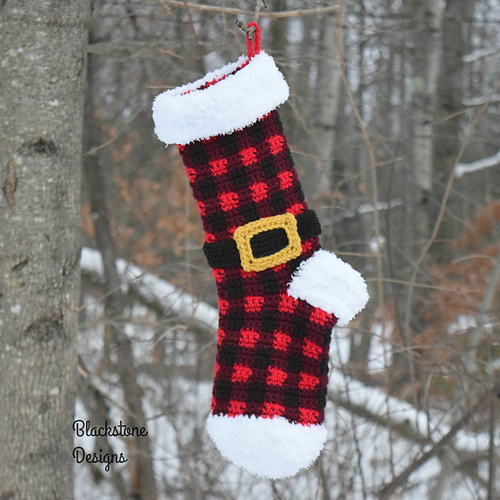 Ravelry: Plaid Santa Christmas Stocking pattern by Sonya Blackstone