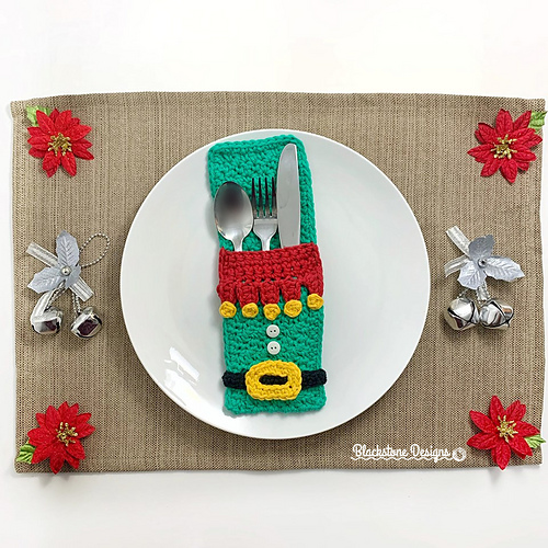 Ravelry Elf Belly Flatware Holder pattern by Sonya Blackstone