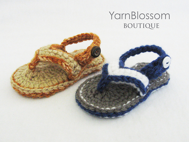 Ravelry: Baby Flip Flops pattern by Yarn Blossom Boutique