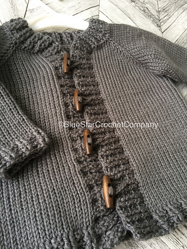 Toggle Button Cardigan - @Blue Star Crochet Company