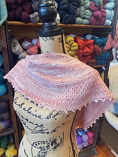 Arwyn shawlette shown in Malabrigo Arroyo - Neverland color way